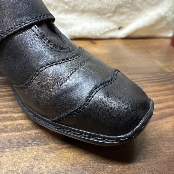 Rieker Loafers Flats Women Black EUR 41 (US 10) Leather Walking Anti Stress GUC - Picture 5 of 11